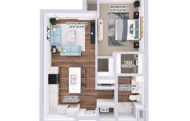 1 bed, 1 bath, 807 sqft, $1,595, Unit C-210