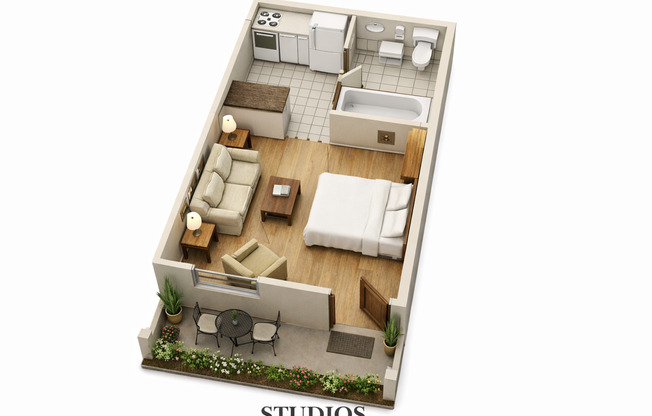 Studio, 1 bath, 288 sqft, $899, Unit 1401