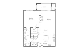 1 bed, 1 bath, 834 sqft, $1,816