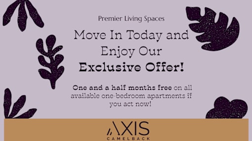 An advertisement for Premier Living Spaces offering a free one-bedroom apartment for one and a half months if you act now.