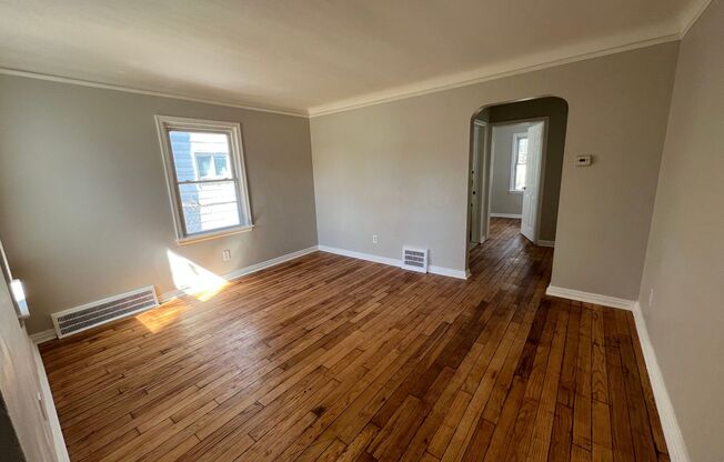 3 Bed 1 Bath bungalow with basement on eastside of Detroit. Fresh paint, refinished floors!