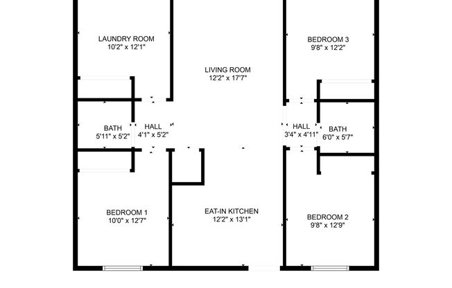 3 beds, 2 baths, 1,088 sqft, $1,335, Unit 0401