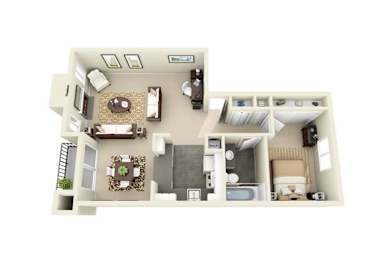1 bed, 1 bath, 677 sqft, $1,445