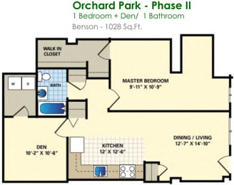 1 bed, 1 bath, 1,028 sqft, $2,295