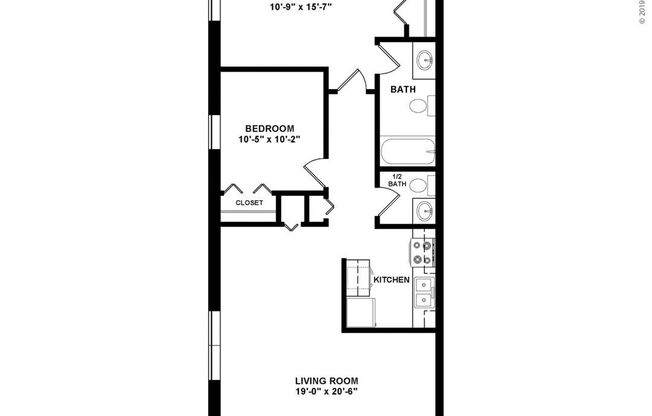 Two bedroom: Beds - 2: Baths - 1.5: SqFt Range - 940