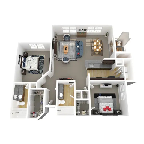 2 beds, 2 baths, 1,267 sqft, $1,678