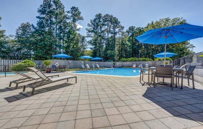 our apartments have a resort style pool and patio