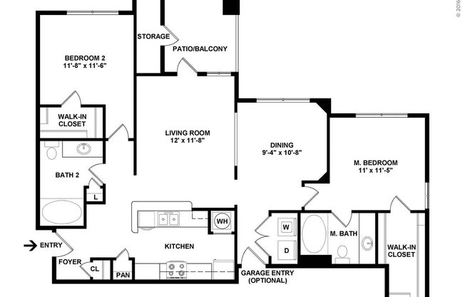 2 beds, 2 baths, 1,170 sqft, $2,030