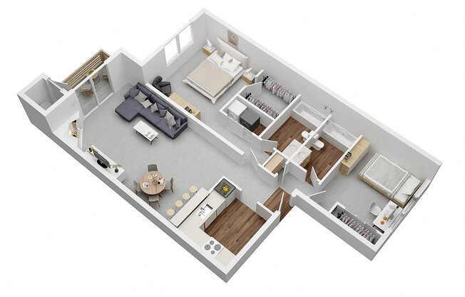 2 beds, 2 baths, 1,030 sqft, $2,499