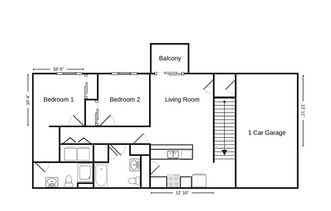 2 beds, 2 baths, 1,004 sqft, $1,270, Unit SH 1170-208