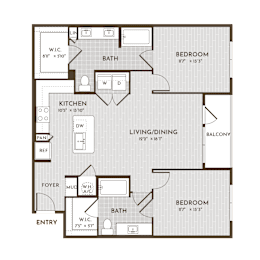 2 beds, 2 baths, 1,091 sqft, $1,633
