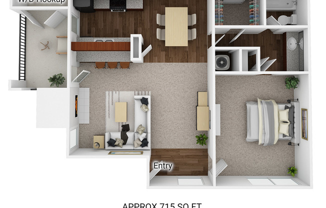 1 bed, 1 bath, 715 sqft, $926