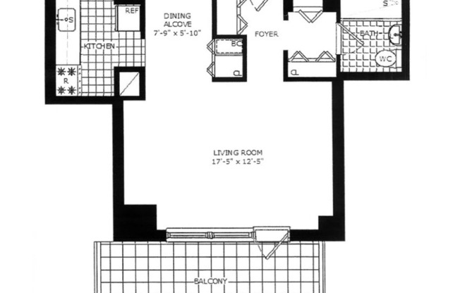 Studio, 1 bath, 450 sqft, $3,520, Unit 19E