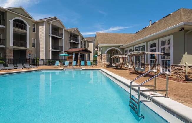 Refreshing swimming pool at Angel Landing apartments in Pensacola, FL