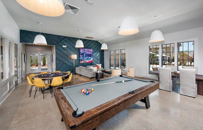 pool table room in the clubhouse