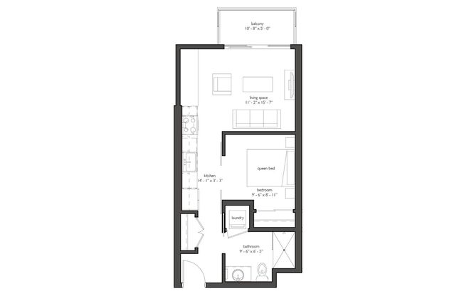 1 bed, 1 bath, 536 sqft, $1,318, Unit 218