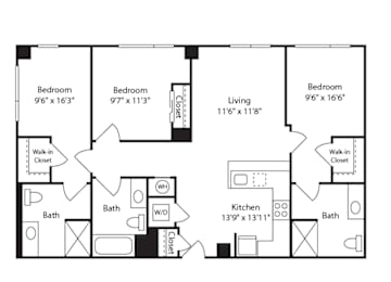 3 beds, 3 baths, 1,161 sqft, $5,843