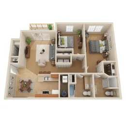 2 beds, 2 baths, 1,026 sqft, $1,450