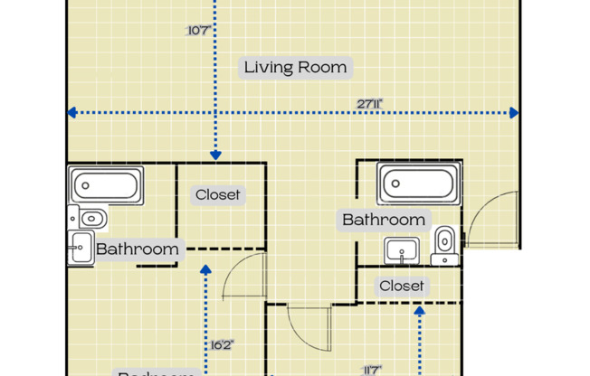 2 beds, 2 baths, 1,200 sqft, $1,395, Unit 406-4
