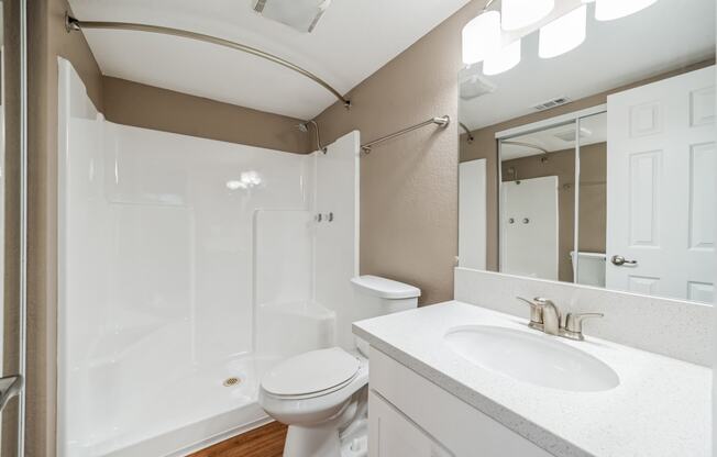 Our Premium Guest Bathroom in a Two Bedroom Two Bath Apartment at Meadow Creek Apartments in San Marcos, CA