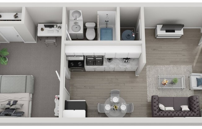 1 bed, 1 bath, 498 sqft, $950