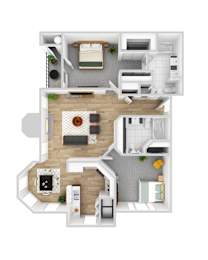 2 beds, 2 baths, 1,100 sqft, $1,723