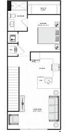 Studio, 1 bath, 650 sqft, $1,262
