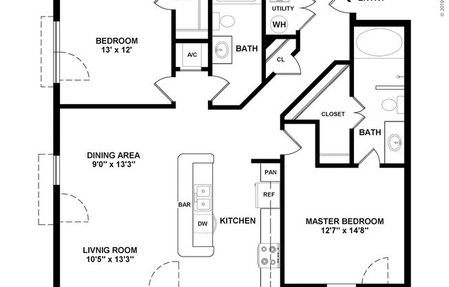 2 beds, 2 baths, 1,123 sqft, $2,945