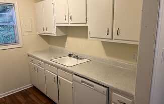 Kitchen with white cabinets