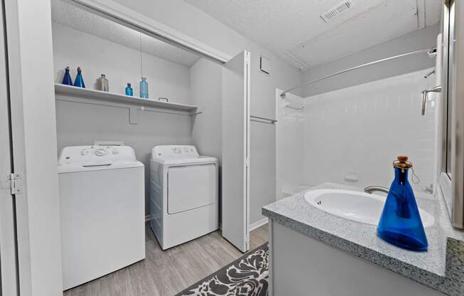 Bathroom and Washer and Dryer