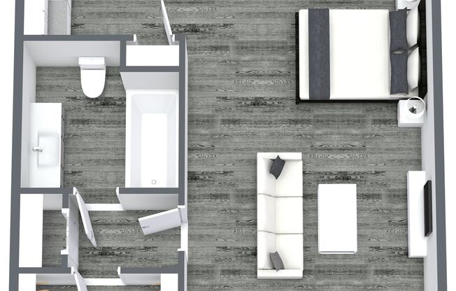 Studio, 1 bath, 414 sqft, $799, Unit 10221E