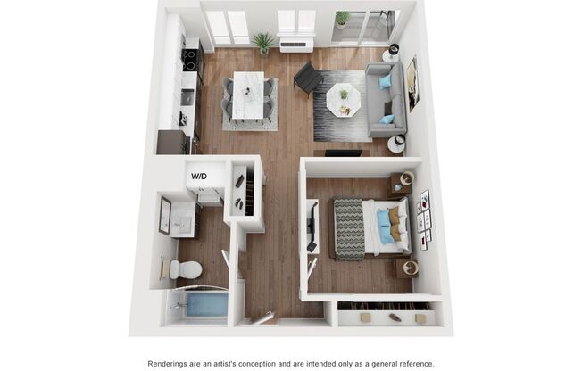 1 bed, 1 bath, 651 sqft, $1,550, Unit 322