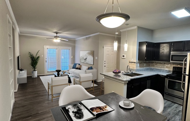 The Inverness Living and Kitchen and Dinning | Houston, TX Apartments | Apartments in Houston, TX