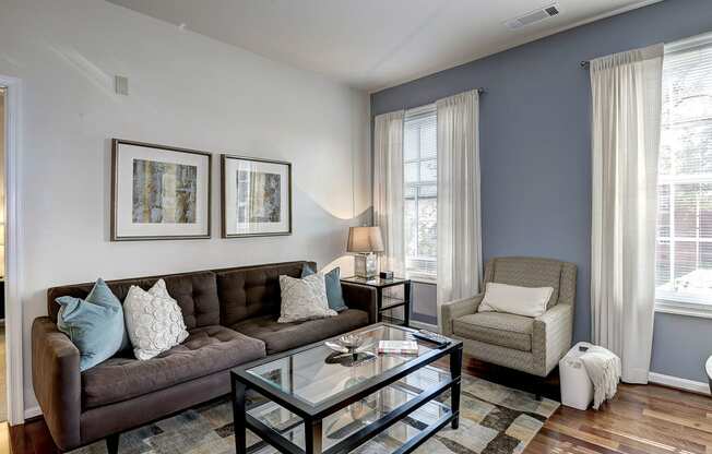 Wood Floor Living Room at Clayborne Apartments, Alexandria, Virginia