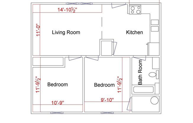 2 beds, 1 bath, 615 sqft, $795, Unit Apt. 2