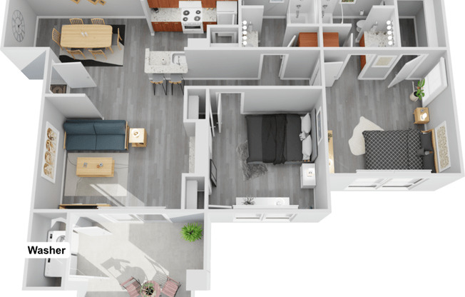 2 beds, 2 baths, 850 sqft, $1,279