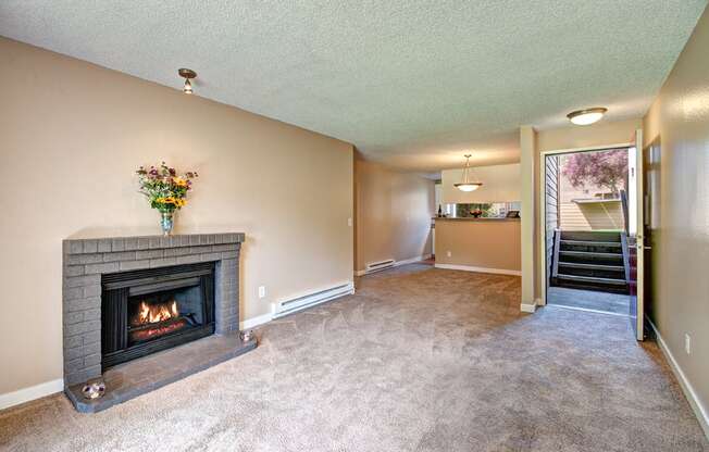 Pembrooke Vacant Apartment Living Room & Fireplace