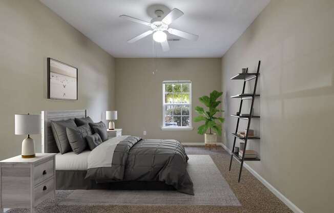 Bedroom With Ceiling Fan