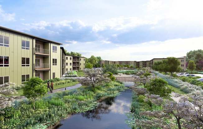Lake With Lush Natural Surrounding at Boardwalk at Research Park, Huntsville, 35811