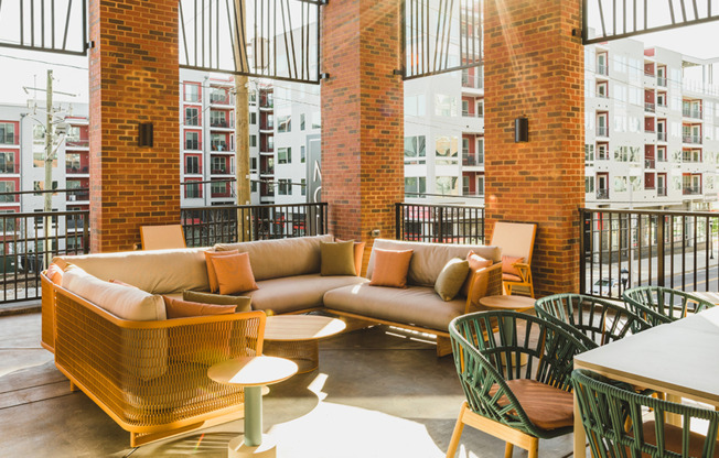 Outdoor lounge area and gathering spaces