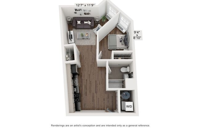 1 bed, 1 bath, 629 sqft, $2,095, Unit 531