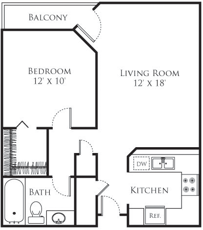 1 bed, 1 bath, 610 sqft, $2,314