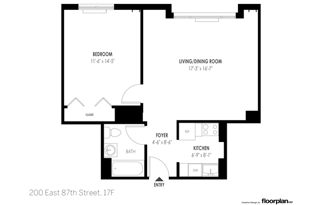 1 bed, 1 bath, $4,767, Unit 17F