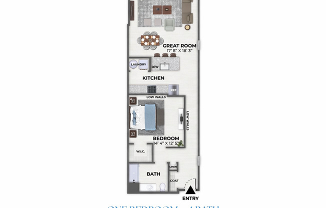1 bed, 1 bath, 964 sqft, $2,625, Unit 1214