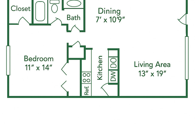 1 bed, 1 bath, 700 sqft, $700, Unit 6306-201