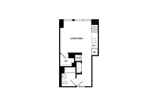 Studio, 1 bath, 439 sqft, $3,520, Unit 14H