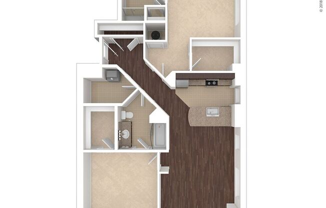 2 beds, 2 baths, 1,220 sqft, $3,040