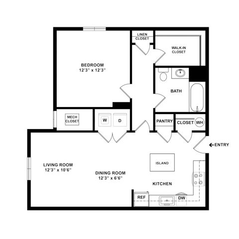 1 bed, 1 bath, 763 sqft, $1,525