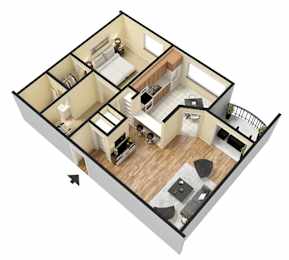 1 bed, 1 bath, 710 sqft, $2,605