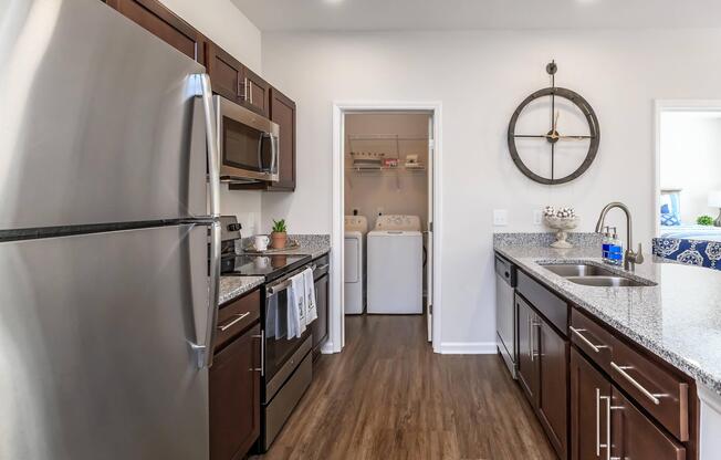 Wonderful All-electric Kitchen at Riverstone Apartments At Long Shoals in Arden, NC